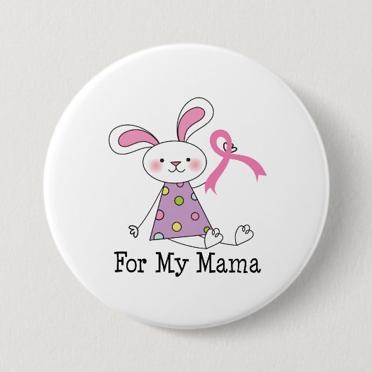 Badge Rond 7,6 Cm Pour ma conscience de maman cancer du sein (Devant)