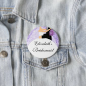 Badge Rond 7,6 Cm Pourpre scintillant du bouton de demoiselle (En situation)