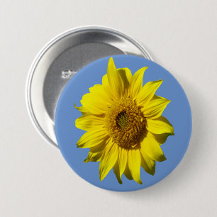 Badge Rond 7,6 Cm Poussière de tournesol. Bouton Couleur BG