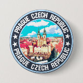Badge Rond 7,6 Cm Prague (Devant)