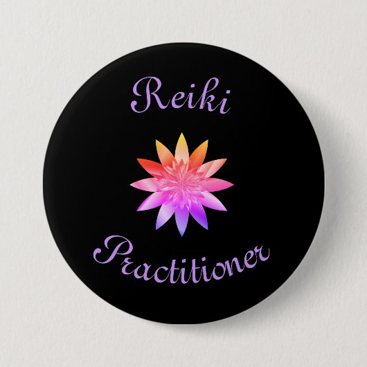 Badge Rond 7,6 Cm Praticien de Reiki (Devant)
