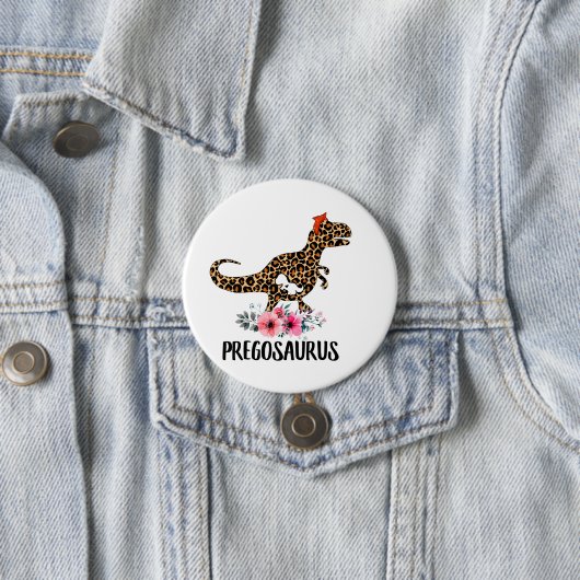 Badge Rond 7,6 Cm Pregosaurus Funny Grossesse Cadeau (En situation)