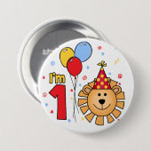 Badge Rond 7,6 Cm Premier anniversaire du Lion Face (Devant & derrière)