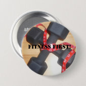 Badge Rond 7,6 Cm Premier bouton de forme physique (Devant & derrière)