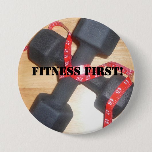 Badge Rond 7,6 Cm Premier bouton de forme physique (Devant)