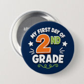 Badge Rond 7,6 Cm Premier jour de 2e année (Devant & derrière)