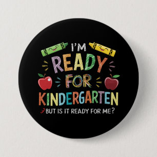 Badge Rond 7,6 Cm Premier jour de maternelle pour les enfants, retou