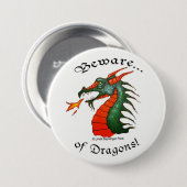Badge Rond 7,6 Cm Prenez garde des dragons blancs (Devant & derrière)