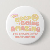 Badge Rond 7,6 Cm Preppy continue à être extraordinaire slogan smili (Devant)