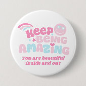 Badge Rond 7,6 Cm Preppy continue à être le slogan extraordinaire sm (Devant)