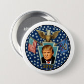 Badge Rond 7,6 Cm Président Trump 2016 (Devant & derrière)