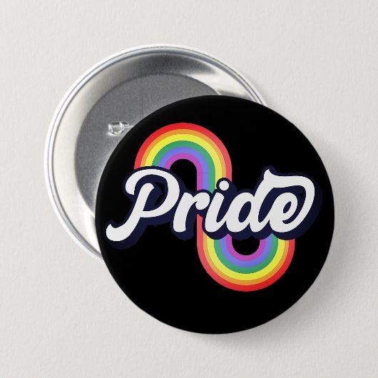 Badge Rond 7,6 Cm Pride arc-en-ciel (Devant & derrière)