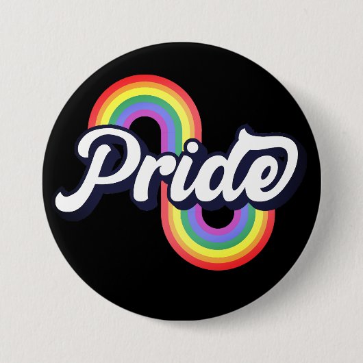 Badge Rond 7,6 Cm Pride arc-en-ciel (Devant)
