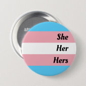 Badge Rond 7,6 Cm Pride transgenre de She Her (Devant & derrière)