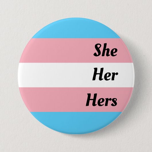 Badge Rond 7,6 Cm Pride transgenre de She Her (Devant)