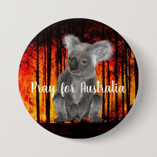 Badge Rond 7,6 Cm Priez pour l'Australie (Devant)