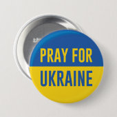 Badge Rond 7,6 Cm Priez Pour L'Ukraine (Devant & derrière)