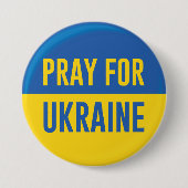 Badge Rond 7,6 Cm Priez Pour L'Ukraine (Devant)
