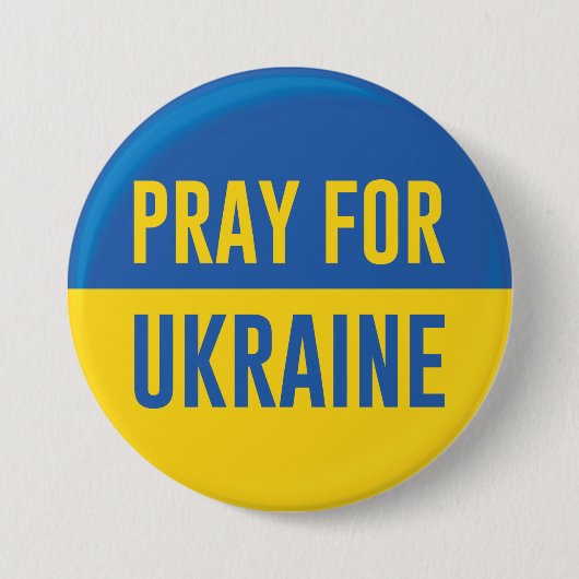 Badge Rond 7,6 Cm Priez Pour L'Ukraine (Devant)
