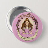Badge Rond 7,6 Cm Princesse (Devant & derrière)