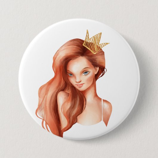 Badge Rond 7,6 Cm princesse de gingembre (Devant)