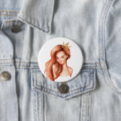Badge Rond 7,6 Cm princesse de gingembre (En situation)