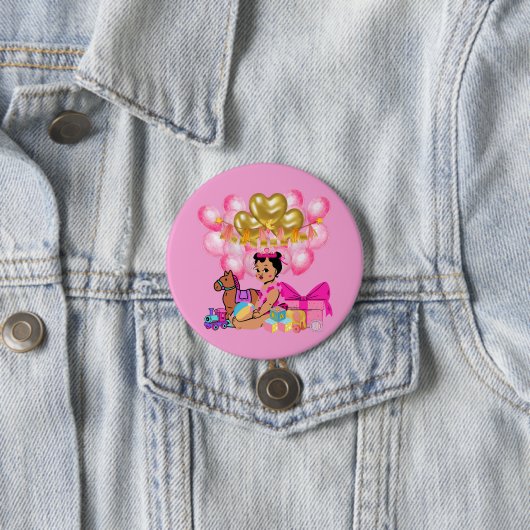 Badge Rond 7,6 Cm Princesse en rose (En situation)
