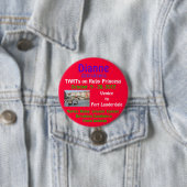Badge Rond 7,6 Cm princesse rouge 2012 MERCI automne (En situation)