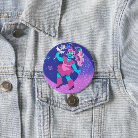 Badge Rond 7,6 Cm Princesse spatiale (En situation)