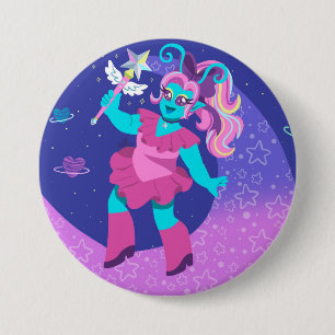 Badge Rond 7,6 Cm Princesse spatiale