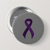 Badge Rond 7,6 Cm Prise en charge du ruban violet (Devant & derrière)