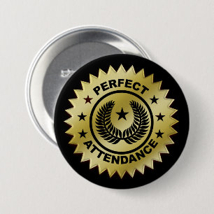 Badge Rond 7,6 Cm Prix Perfect Attendance