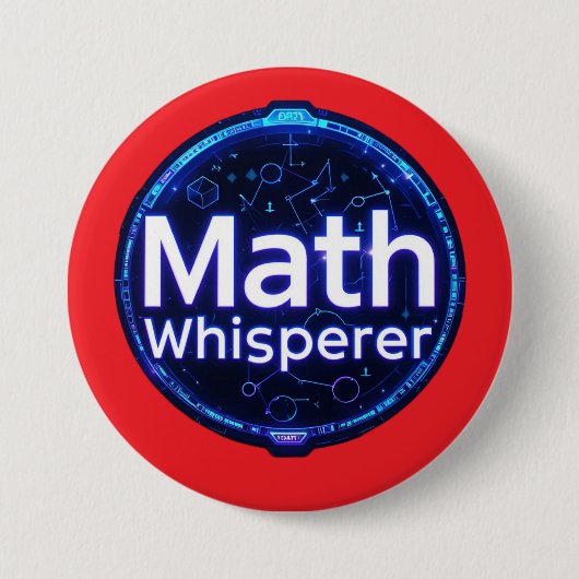 Badge Rond 7,6 Cm Prof de maths chuchoteur de maths (Devant)