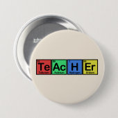 Badge Rond 7,6 Cm Professeur fait de couleurs d'éléments (Devant & derrière)