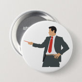 Badge Rond 7,6 Cm Professional Businessman in Suit with Pointer (Devant & derrière)