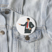 Badge Rond 7,6 Cm Professional Businessman in Suit with Pointer (En situation)