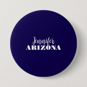Badge Rond 7,6 Cm Professionnel élégant moderne minimaliste bleu fon