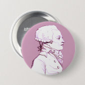 Badge Rond 7,6 Cm Profil Robespierre en Rose (Devant & derrière)