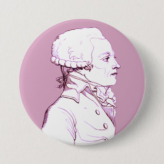 Badge Rond 7,6 Cm Profil Robespierre en Rose