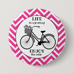 Badge Rond 7,6 Cm Profitez de vélo vélo vintage citation chevron