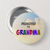 Badge Rond 7,6 Cm Promu à grand-mère, Pastel Clouds Design (Devant & derrière)