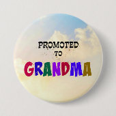 Badge Rond 7,6 Cm Promu à grand-mère, Pastel Clouds Design (Devant)