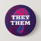 Badge Rond 7,6 Cm Prononounes personnalisables Bisexual Flag Mushroo (Devant)