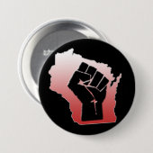 Badge Rond 7,6 Cm Protestation du Wisconsin - poing serré (Devant & derrière)