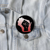 Badge Rond 7,6 Cm Protestation du Wisconsin - poing serré (En situation)