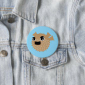 Badge Rond 7,6 Cm Puffer Fish (En situation)