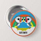 Badge Rond 7,6 Cm Puffin Rocks (Devant & derrière)