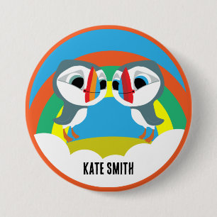 Badge Rond 7,6 Cm Puffin Rocks