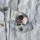 Badge Rond 7,6 Cm Pug puppy (En situation)