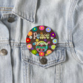 Badge Rond 7,6 Cm Puissance des fleurs des années 1960 (En situation)